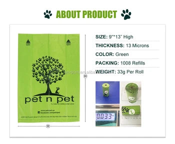 Hot Selling Pet Supplies Customized Eco Friendly Biodegradable Dog Poop Bags Corn Starch Waste Bag for Dog Cleaning