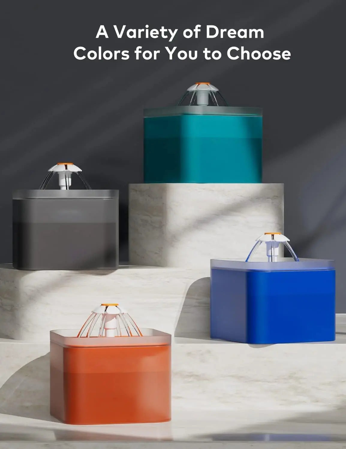 2L Plastic Pet Cat Water Fountain Bowl with LED Light and Activated Carbon Filter Automatic Pet Water Dispenser Cats & Dog Usage